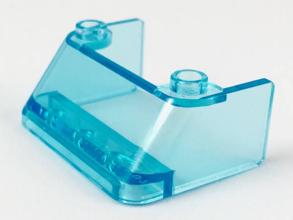 Lego (U) ~ Windscreen 3 x 4 x 1 1/3 with 2 Studs on Top ~ [Trans-Light Blue]