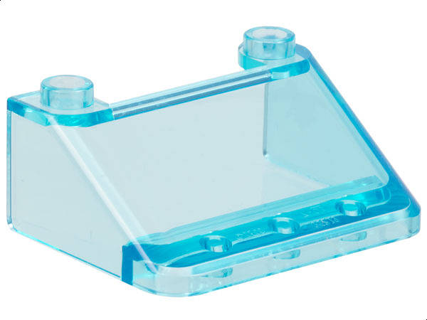 Lego (U) ~ Windscreen 3 x 4 x 1 1/3 Large Glass Surface ~ [Trans-Light Blue]
