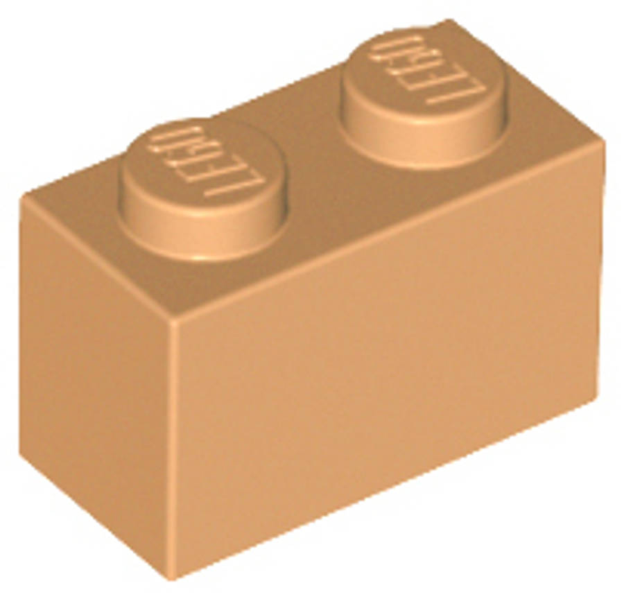 Lego (N) ~ Brick 1 x 2 ~ [Medium Nougat]