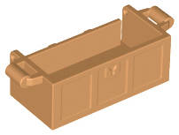 Lego (U) ~ Container Treasure Chest Bottom with Slots in Back ~ [Medium Nougat]