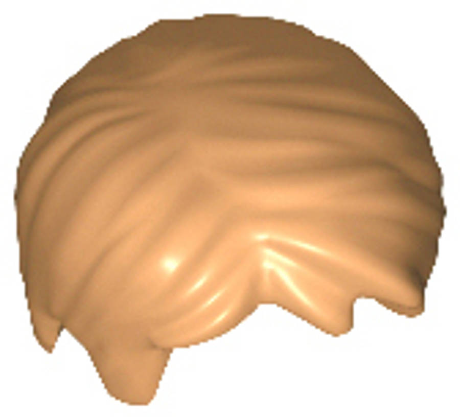 Lego (N) ~ Minifigure Hair Short Tousled with Side Part ~ [Medium Nougat]