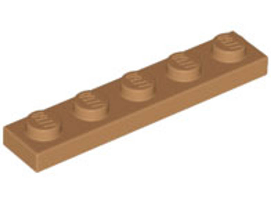 Lego (N) ~ Plate 1 x 5 ~ [Medium Nougat]