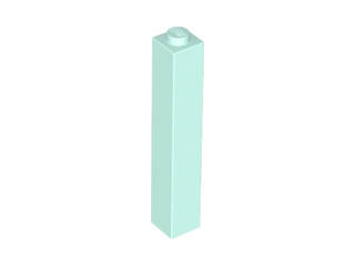 Lego NEW - Brick 1 x 1 x 5 - Solid Stud~ [Light Aqua]