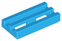 Lego (N) ~ Tile Modified 1 x 2 Grille with Bottom Groove ~ [Dark Azure]