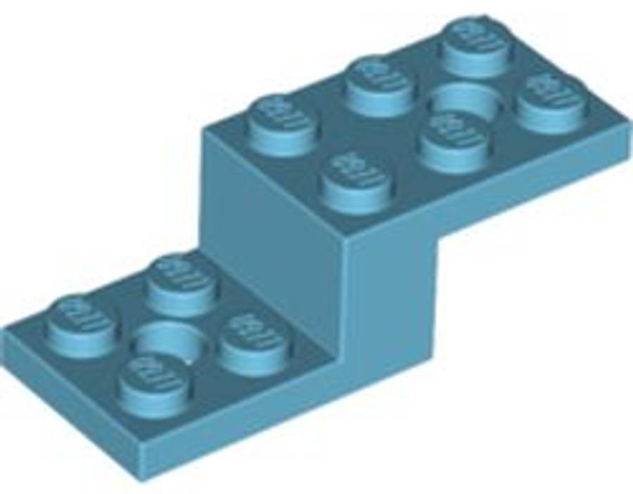 Lego (N) ~ Bracket 5 x 2 x 1 1/3 with 2 Holes and Bottom Tube ~ [Medium Azure]
