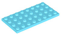 Lego (N) ~ Plate 4 x 8 ~ [Medium Azure]