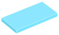 Lego (N) ~ Tile 2 x 4 ~ [Medium Azure]