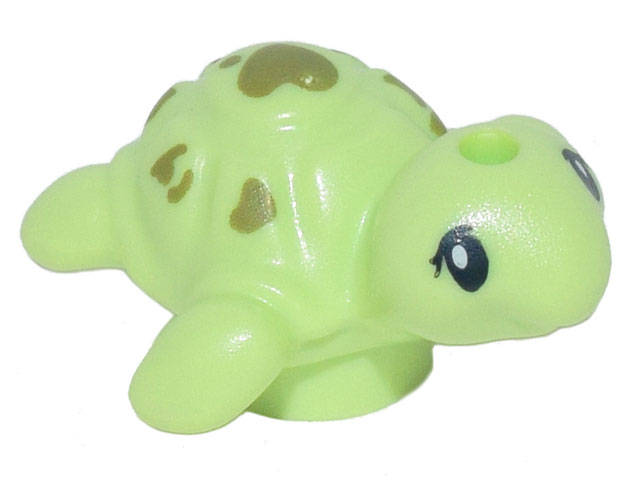 Lego (U) ~ Turtle Friends Style Baby with Black Eyes and Olive Green Spots Patt ~ [Yellowish Green]