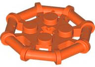 Lego (N) ~ Plate Modified 2 x 2 with Bar Frame Octagonal Reinforced Completely Ro ~ [Reddish Orange]