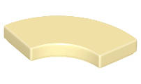 Lego (N) ~ Tile Round Corner 2 x 2 Macaroni ~ [Tan]