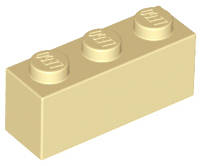 Lego (N) ~ Brick 1 x 3 ~ [Tan]