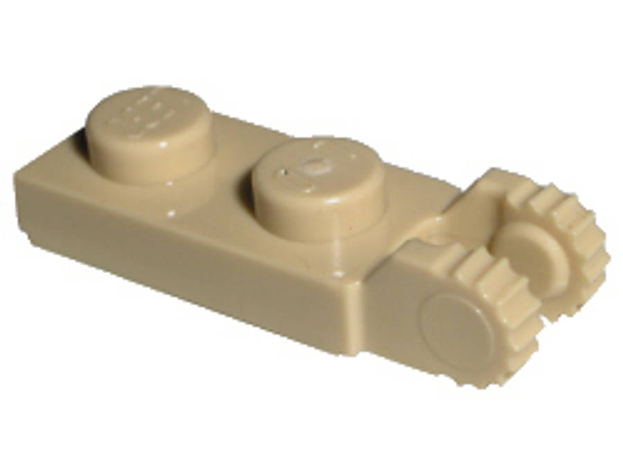 Lego (N) ~ Hinge Plate 1 x 2 Locking with 2 Fingers on End ~ [Tan]