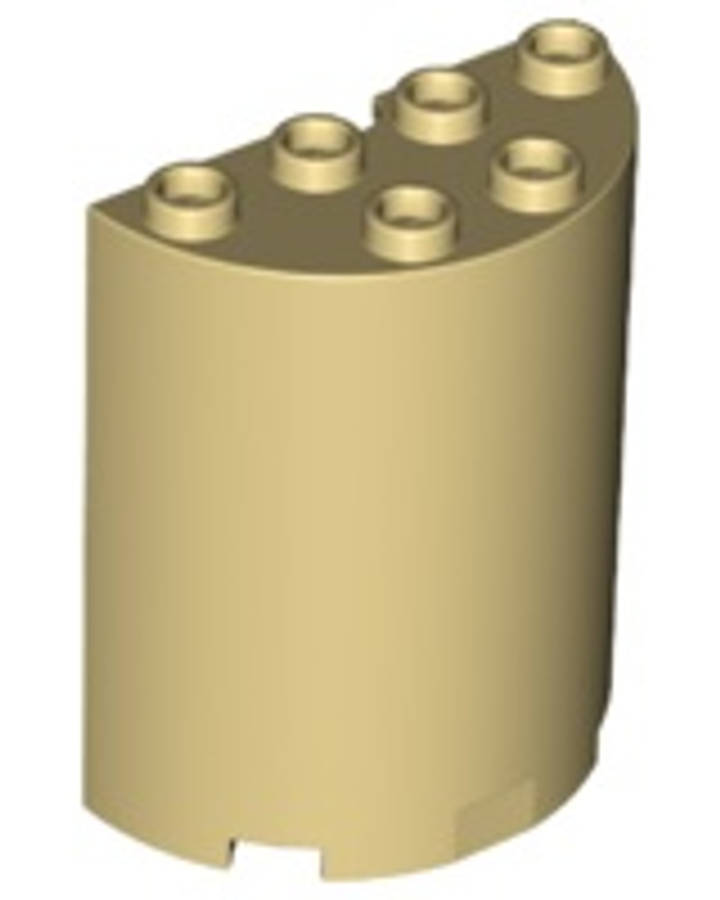 Lego (N) ~ Cylinder Half 2 x 4 x 4 ~ [Tan]
