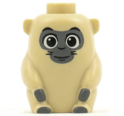 Lego NEW - Ongi Short and Stout with Black Open Eyes Grin and Dark Bluish Gray Faceand Paws~ [Tan]