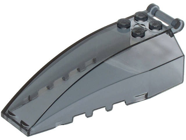 Lego (N) ~ Windscreen 8 x 4 x 2 with 4 Studs and Bar Handle ~ [Trans-Black]