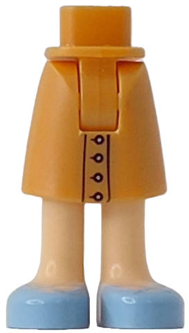 Lego (N) ~ Mini Doll Hips and Skirt Mid-Length with Molded Light Nougat Legs and Printed  ~ [Nougat]