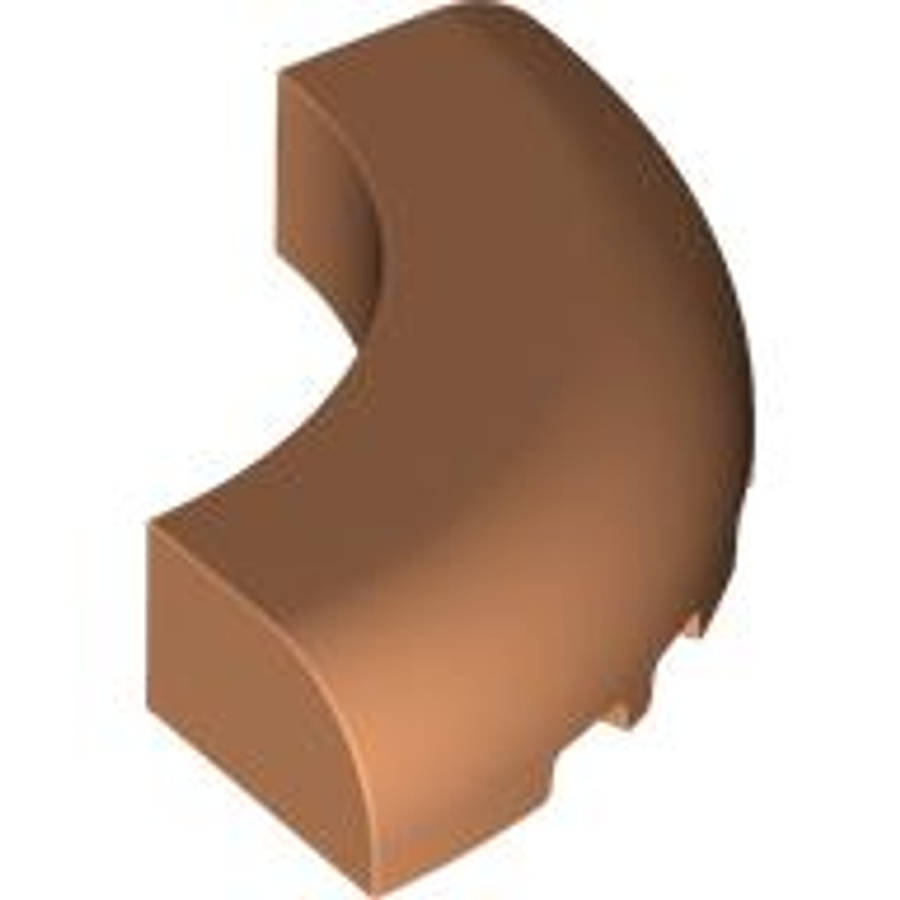 Lego (N) ~ Brick Round Corner 5 x 5 without Studs ~ [Nougat]