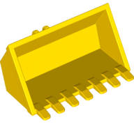 Lego Used - Vehicle Digger Bucket 7 Teeth 3 x 6 with Locking 2 Finger Hinge~ [Yellow]