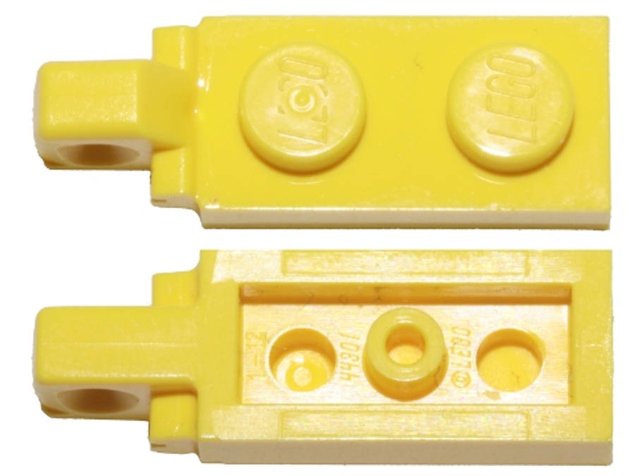 Lego (U) ~ Hinge Plate 1 x 2 Locking with 1 Finger on End without Bottom Groove ~ [Yellow]