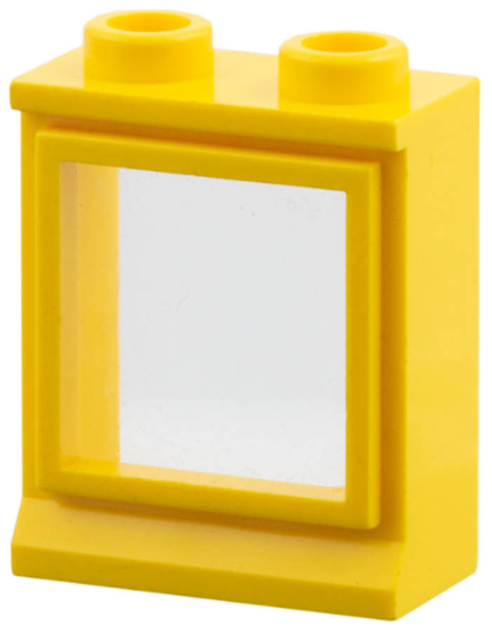 Lego (U) ~ Window 1 x 2 x 2 with Fixed Trans-Clear Glass ~ [Yellow]