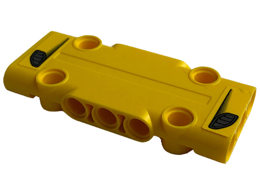 Lego (U) ~ Technic Panel Plate 3 x 7 x 1 with Air Intake Vents Pattern on Both Ends (Sti ~ [Yellow]