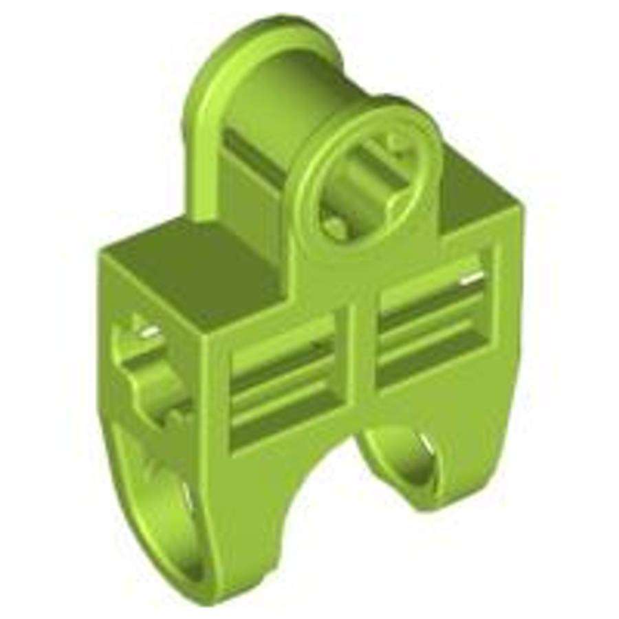 Lego Used - Technic Axle Connector 2 x 3 with Ball Joint Socket - Open Sides Angled Forksw~ [Lime]