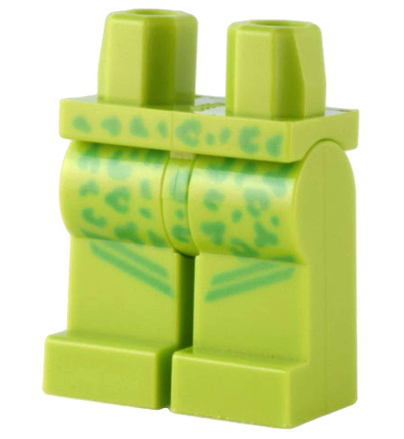 Lego (N) ~ Hips and Legs with Bright Green Spots and Stripes Pattern ~ [Lime]