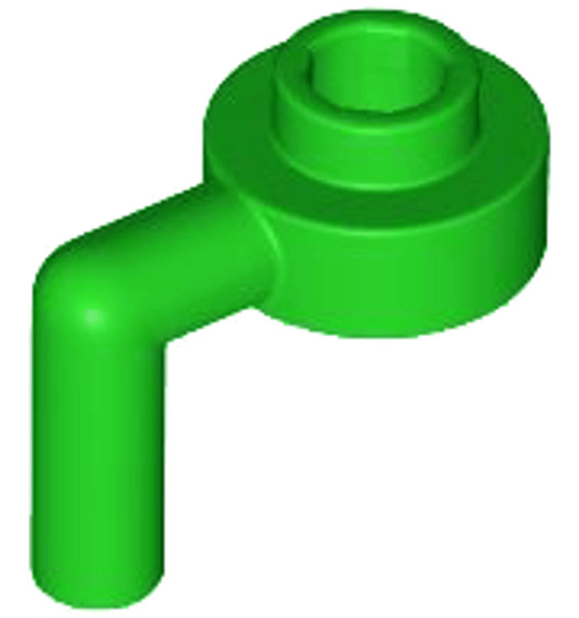 Lego (N) ~ Plate Round 1 x 1 Open Stud with Bar Arm Down ~ [Bright Green]