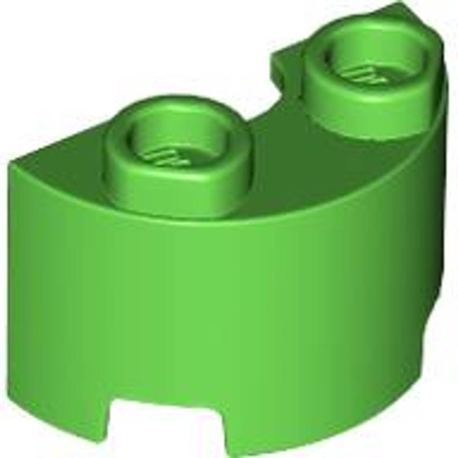 Lego (N) ~ Cylinder Half 1 x 2 x 1 ~ [Bright Green]