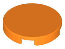 Lego (N) ~ Tile Round 2 x 2 with Bottom Stud Holder ~ [Orange]