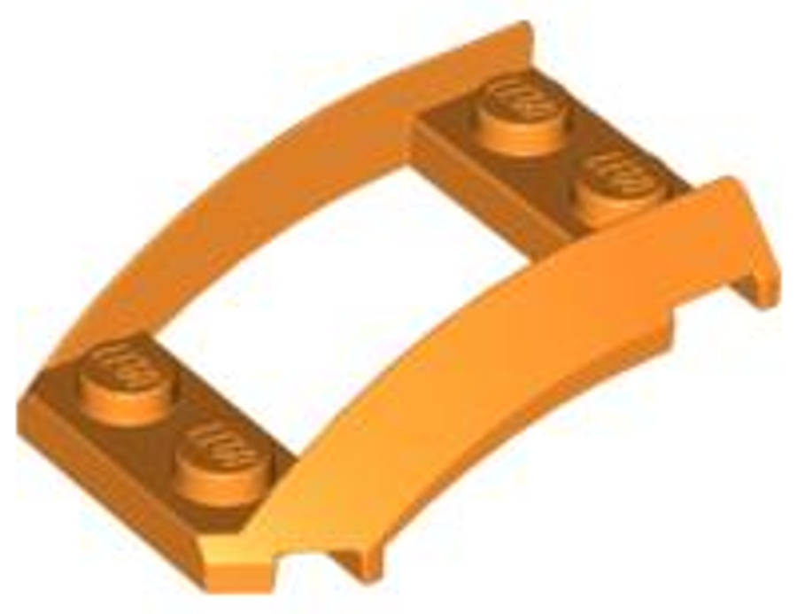 Lego (U) ~ Wedge 4 x 3 Open with Cutout and 4 Studs ~ [Orange]