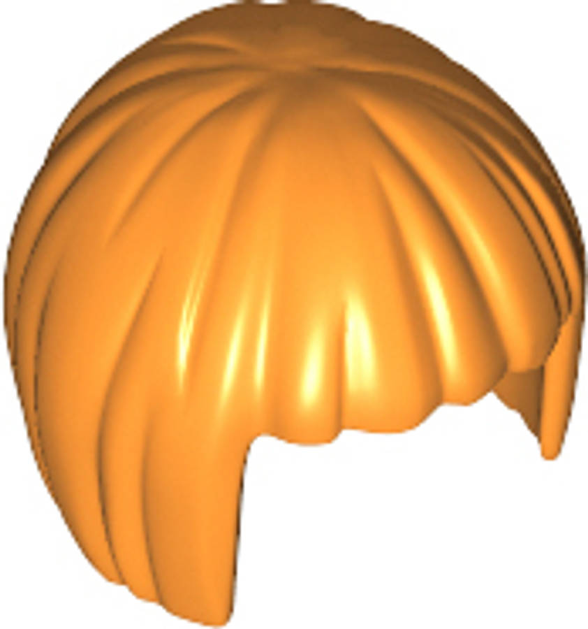 Lego (N) ~ Minifigure Hair Short Bob Cut ~ [Orange]