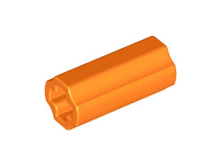 Lego (N) ~ Technic Axle Connector 2L (Smooth with x Hole + Orientation) ~ [Orange]