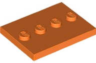 Lego (U) ~ Tile Modified 3 x 4 with 4 Studs in Center ~ [Orange]