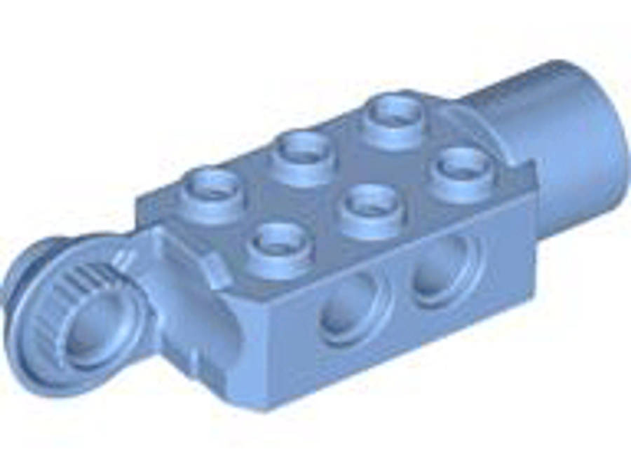 Lego (U) ~ Technic Brick Modified 2 x 3 with Pin Holes Rotation Joint Ball Half Ver ~ [Medium Blue]