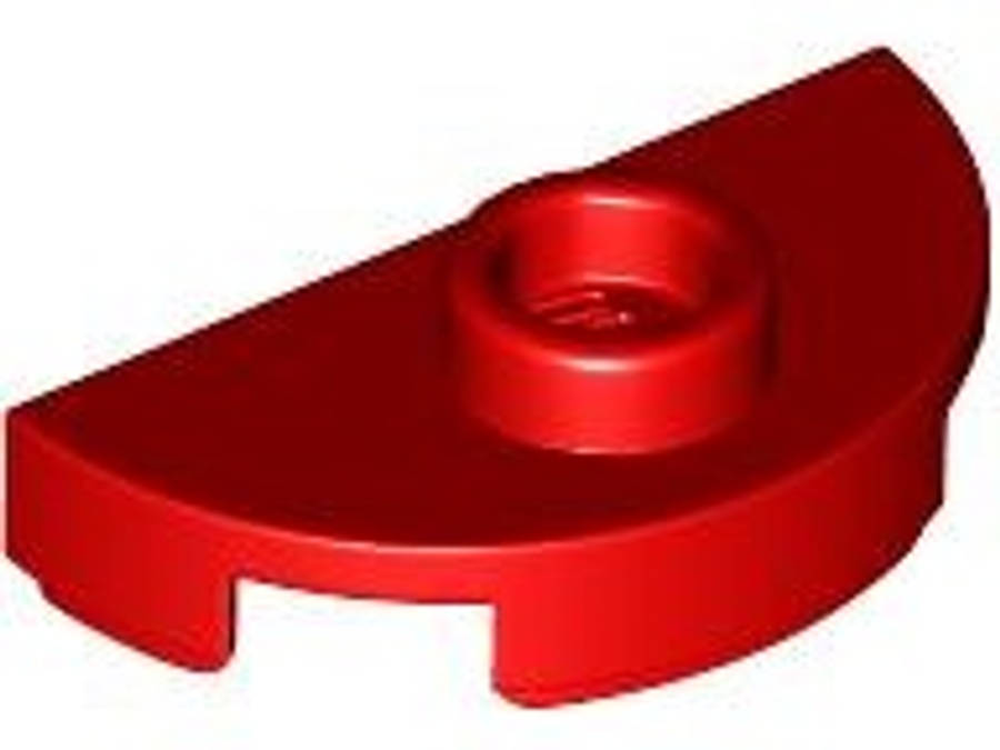 Lego (N) ~ Plate Round 1 x 2 Half with 1 Stud (Jumper) ~ [Red]