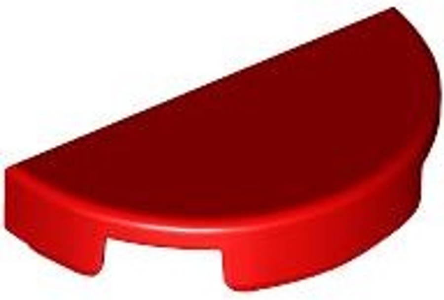 Lego (N) ~ Tile Round 1 x 2 Half ~ [Red]