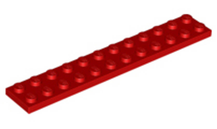 Lego (U) ~ Plate 2 x 12 ~ [Red]