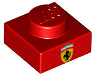 Lego (N) ~ Plate 1 x 1 with Ferrari Emblem Pattern ~ [Red]