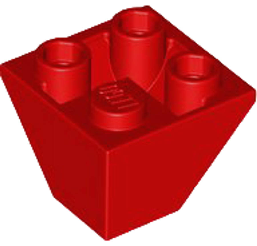 Lego (U) ~ Slope Inverted 45 2 x 2 Double Convex ~ [Red]
