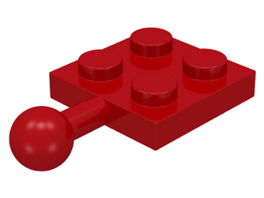 Lego (U) ~ Plate Modified 2 x 2 with Tow Ball ~ [Red]