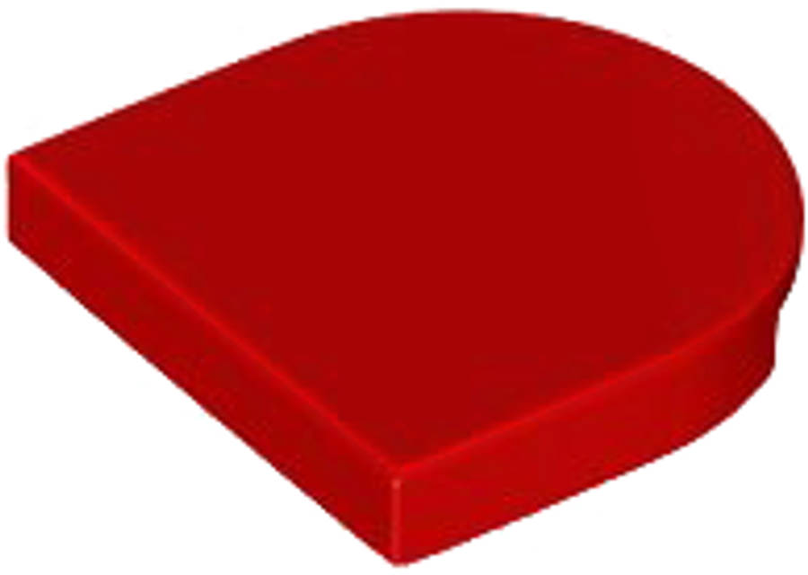 Lego (N) ~ Tile Round 2 x 2 Half Circle Extended ~ [Red]