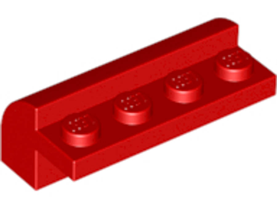 Lego (U) ~ Slope Curved 2 x 4 x 1 1/3 with 4 Recessed Studs ~ [Red]