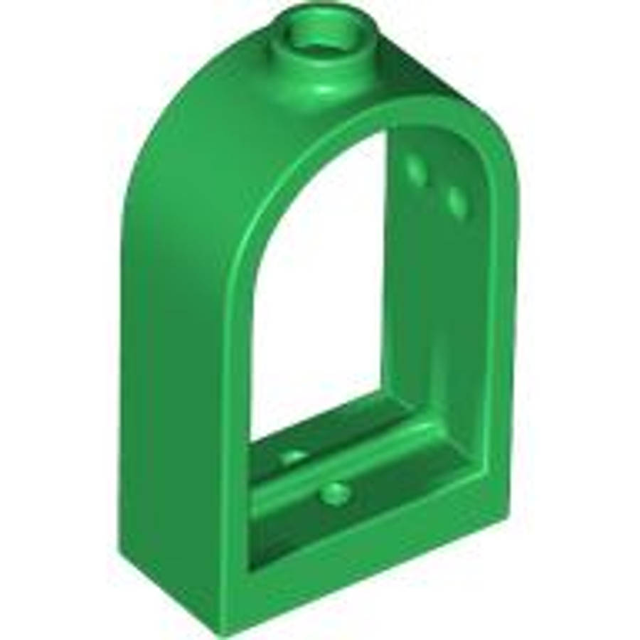 Lego (N) ~ Window 1 x 2 x 2 2/3 with Rounded Top ~ [Green]