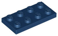 Lego (N) ~ Plate 2 x 4 ~ [Dark Blue]