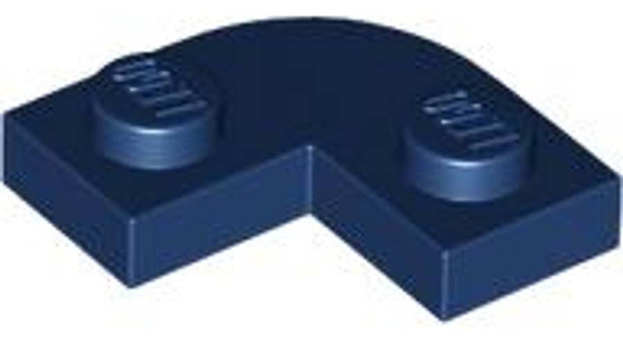 Lego (N) ~ Plate Round Corner 2 x 2 with 1 x 1 Cutout ~ [Dark Blue]