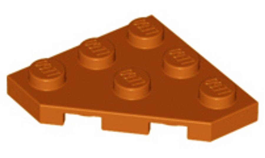 Lego (U) ~ Wedge Plate 3 x 3 Cut Corner ~ [Dark Orange]