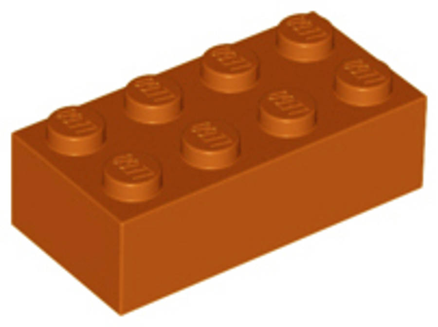 Lego (U) ~ Brick 2 x 4 ~ [Dark Orange]