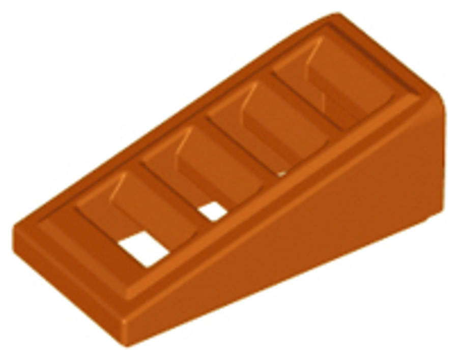 Lego (U) ~ Slope 18 2 x 1 x 2/3 with Grille ~ [Dark Orange]
