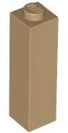 Lego (N) ~ Brick 1 x 1 x 3 ~ [Dark Tan]